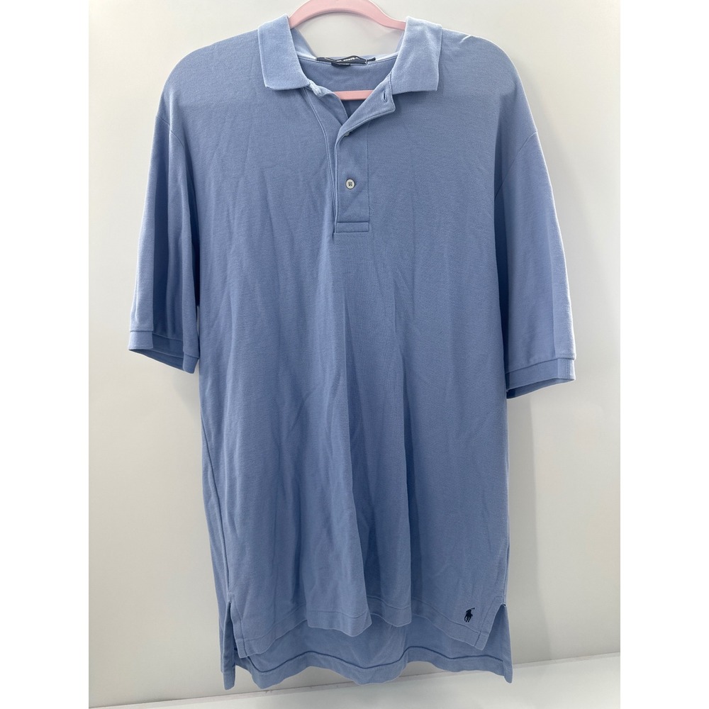 Polo Golf Ralph Lauren Mens Large Blue Short Sleeve 100% Cotton‎ Polo Shirt L
